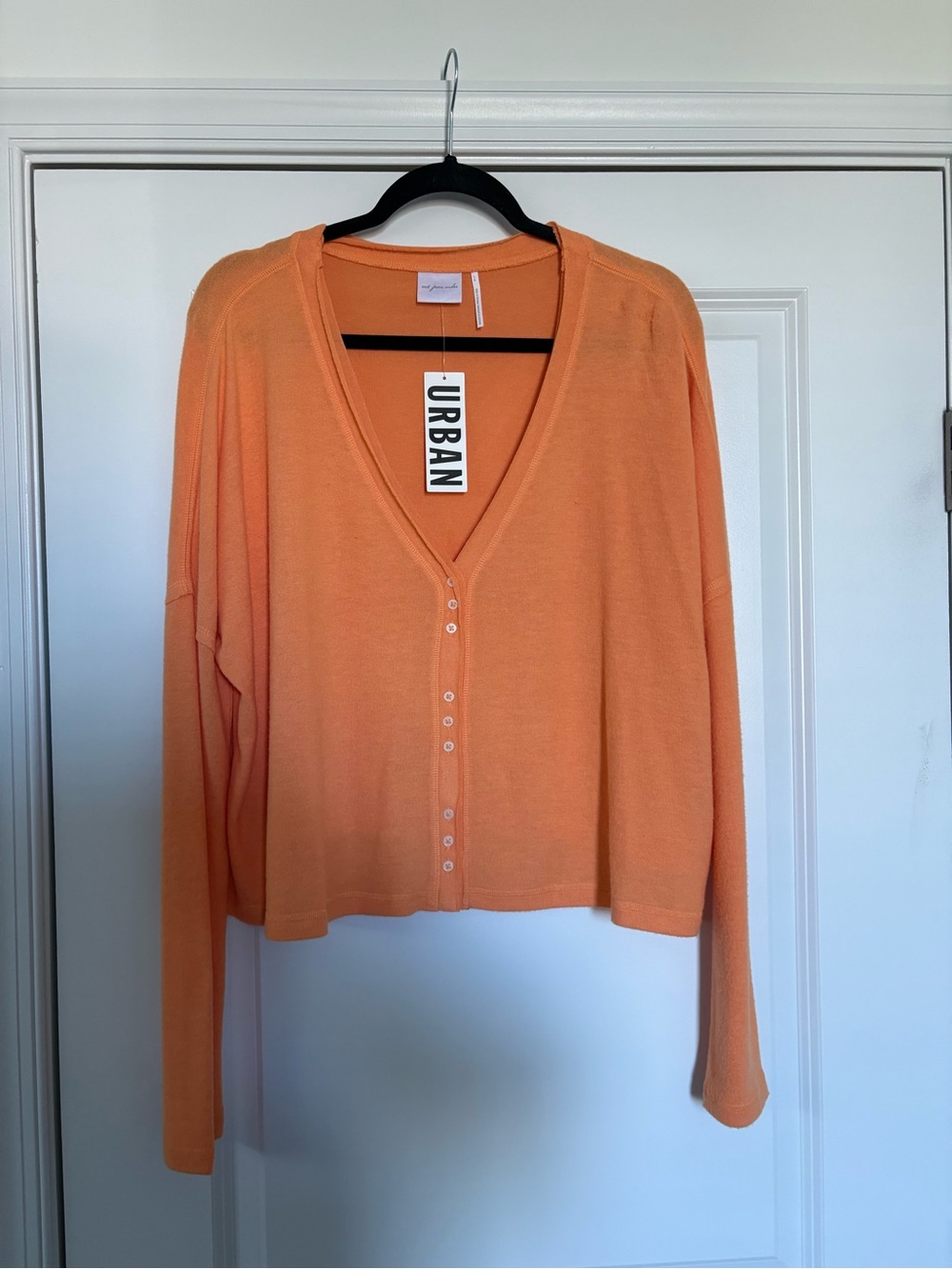 Urban Outfitters Orange Button Front V-Neck Cardigan